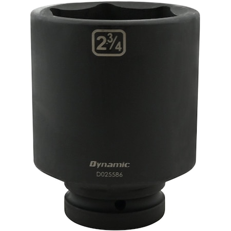 Dynamic 1" Drive Deep Socket, Black Phosphate, Tools 2-3/4" X 1" Drive, 6 Point Deep Length D025586